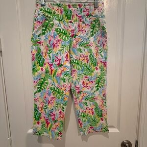 Barbara Erickson Floral Tropical Print Pants, size 2